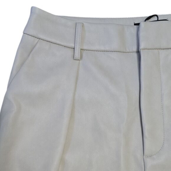 NWT 7‎ For All Mankind Camel Tan Vegan Leather Shorts Size Large Neutral Minimal - Picture 9 of 12